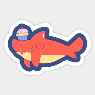 Cupcake Shark Sticker